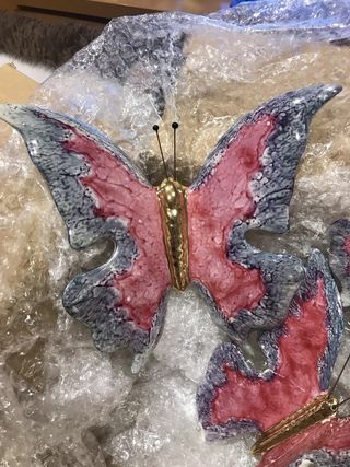 3 mariposas de porcelana