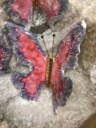 3 mariposas de porcelana
