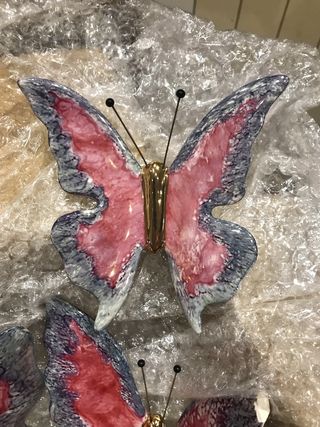 3 mariposas de porcelana