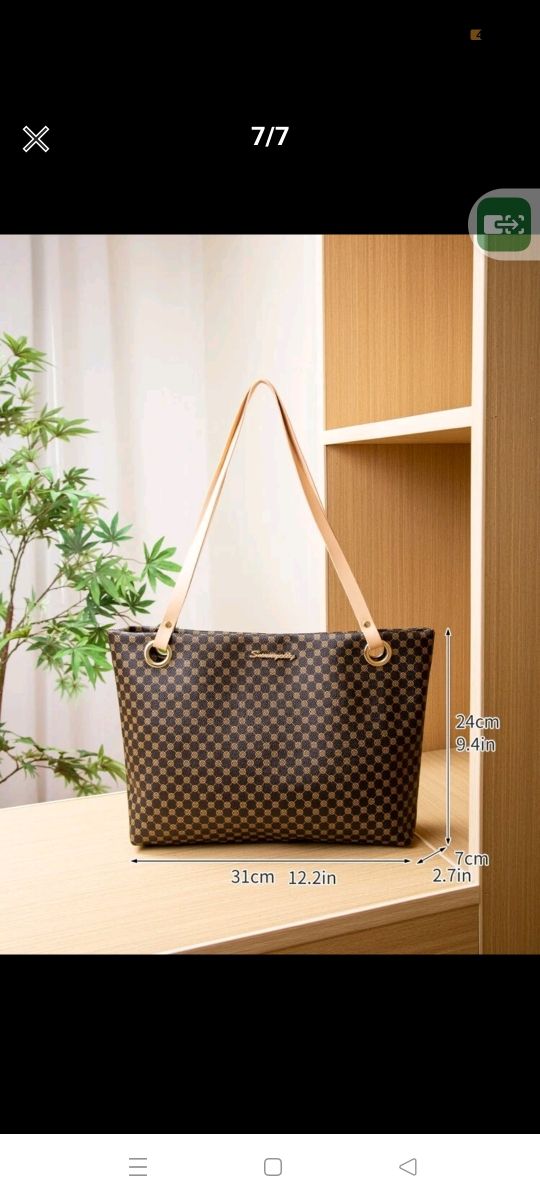 precioso bolso con patrón geométrico con etiqueta