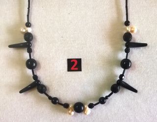 COLLAR LARGO.CRISTAL NEGRO,AZABACHES,PERLAS.NUEVO