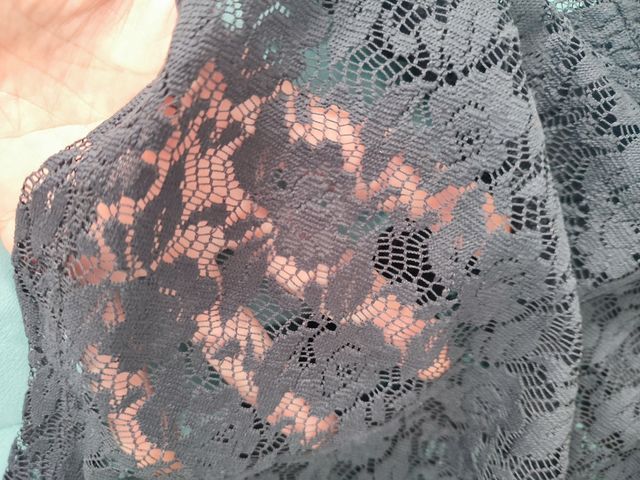 Camiseta de puntilla organza negra Pull&Bear