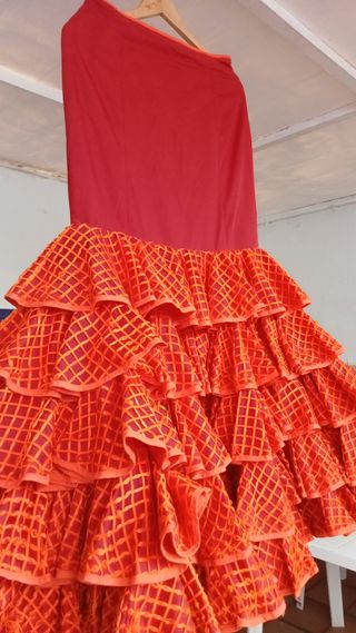 Camisa y falda de flamenca talle alto