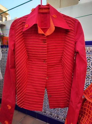 Camisa y falda de flamenca talle alto