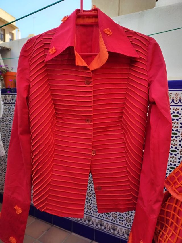 Camisa y falda de flamenca talle alto