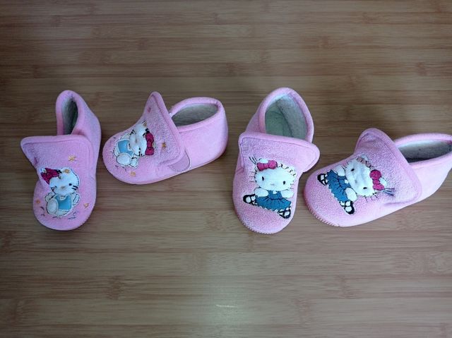 2 pares Zapatillas de casa niñas n.21 y 22