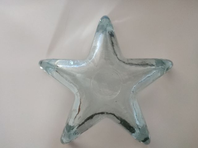 Bandeja de cristal/ portavelas y quijarros