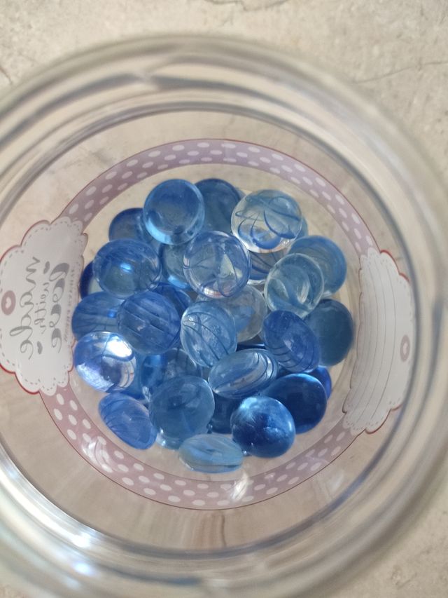 Bandeja de cristal/ portavelas y quijarros