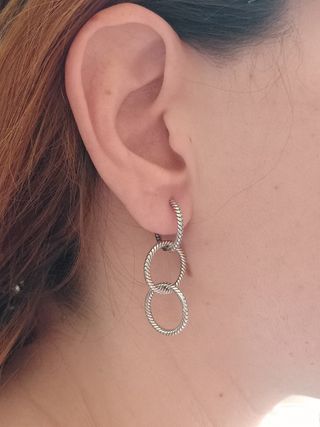 Pendientes tres aros Moments de plata de ley