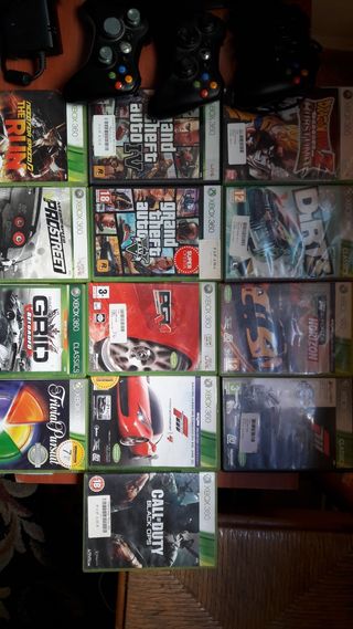 Xbox 360+3Mandos+14juegos