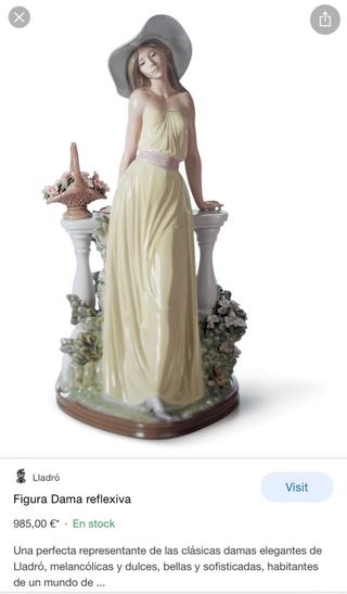 Figura original de Lladró Mujer Reflexiva