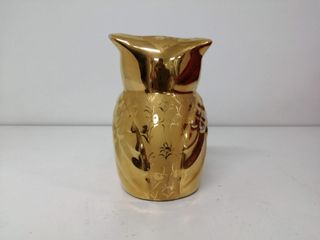 Figura de búho porcelana dorado. Estil Artur