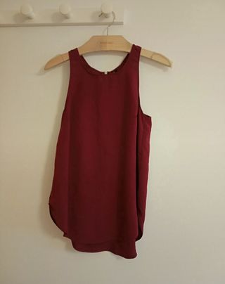 blusa vaporosa burdeos