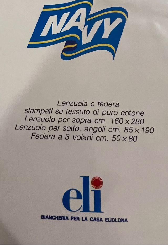 Set 7 lenzuoli singoli stile navy