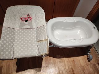 bañera y cambiador de bebé brevi