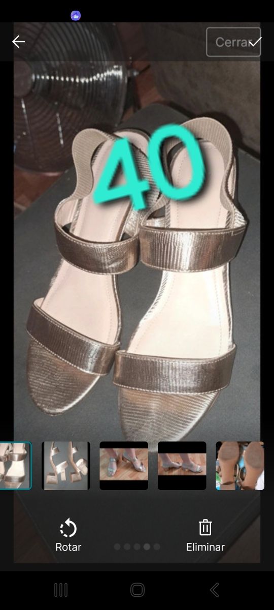 Sandalias doradas mujer