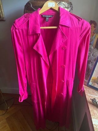 Guardapolvos gabardina fucsia ZARA XS