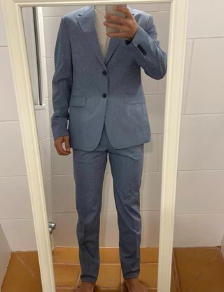 Traje Zara Azul Claro
