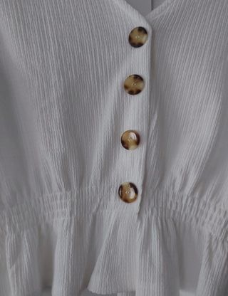 Top peplum manga abullonada de Fórmula Joven❇Nuevo