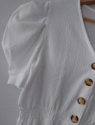 Top peplum manga abullonada de Fórmula Joven❇Nuevo