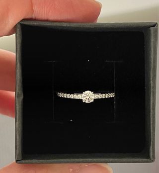 Anillo plata con moissanita