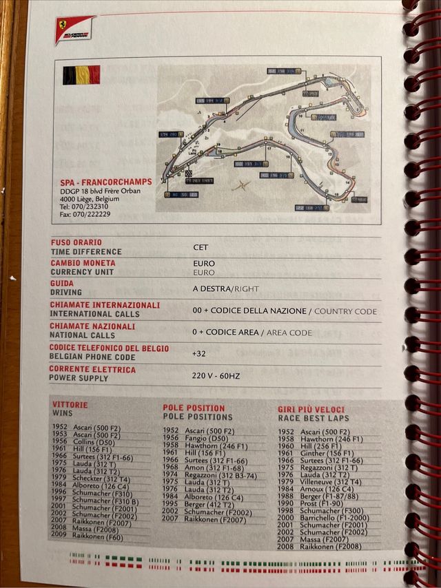 Media Book Scuderia Ferrari Belgio 2011