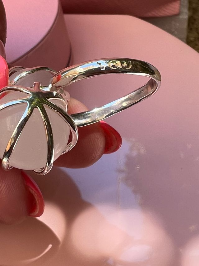 ANILLO TOUS PLATA925 /CUARZO ROSA AJUSTABLE nuevo