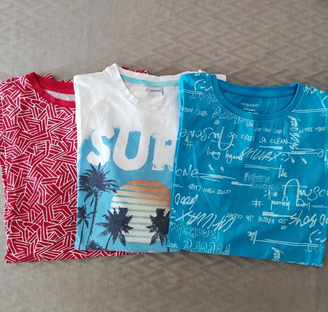 3 Camisetas niño 12-13 años algodón 100%