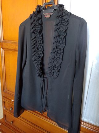 Camisa de gasa negra talla 40