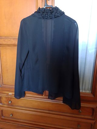 Camisa de gasa negra talla 40