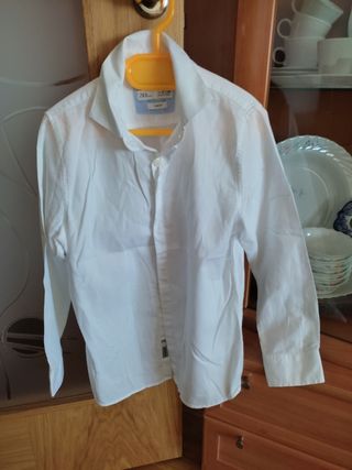 camisa blanca niño vestir Zara talla 10
