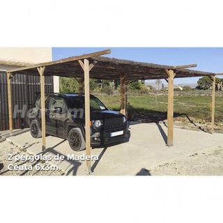 Pérgola de madera maciza 6*3 Postes 7x7cm Cochera