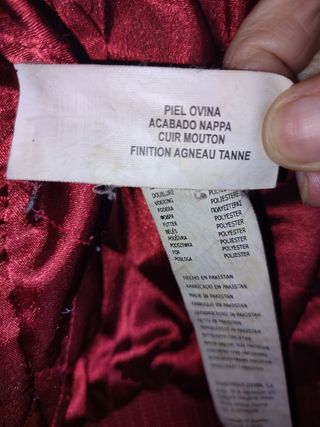 cazadora cuero burdeos