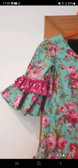 Traje gitana de 6 a 9 años. 93 cm largo