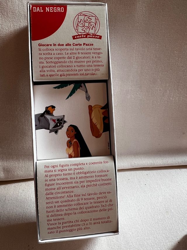 Pocahontas gioco carte