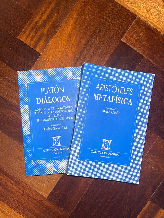 Libros de filosofía Platón y Aristóteles