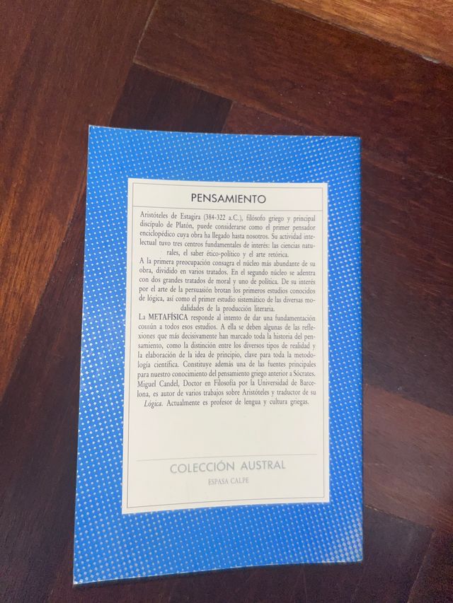 Libros de filosofía Platón y Aristóteles