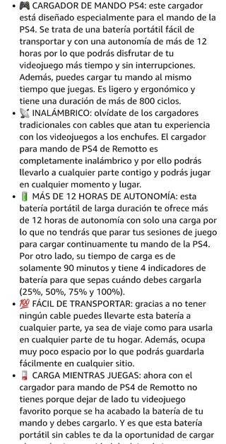 Bateria portátil mando PS4