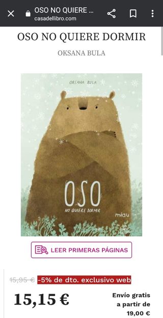 Libro "oso no quiere dormir"
