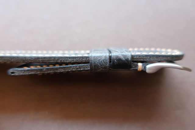 24mm Bracelete de couro preto Vintage para Panerai