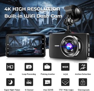 Cámara coche 4K Wifi con SD 32GB