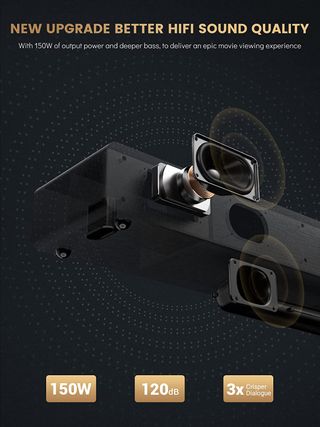 ★ Barra de Sonido 2.1 TV Madera 150W, 71cm