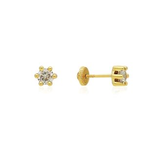 Pendientes de 6 Garras Oro ley 9 klt y Circonitas