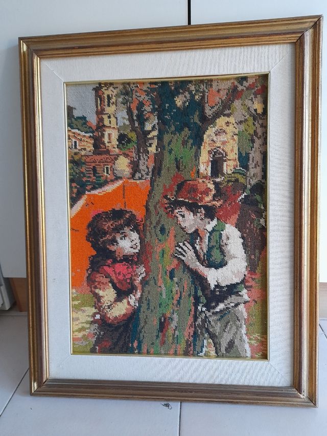 Quadro ricamato a mano