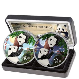 Set 2 Monedas de Plata Panda 2023 30 g Noche y Día
