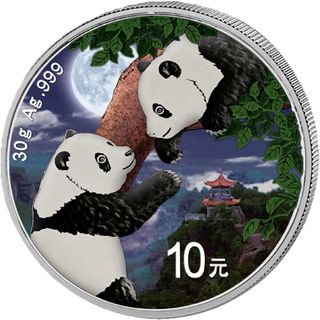 Set 2 Monedas de Plata Panda 2023 30 g Noche y Día