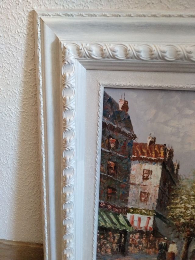 Óleo con marco de madera