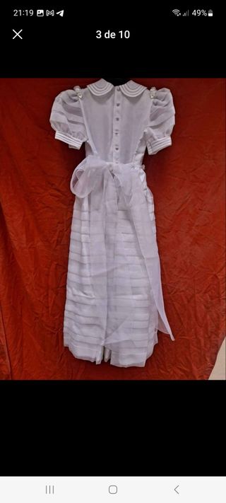 vestido de comunión de organza 