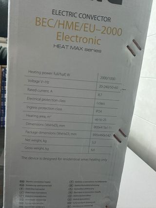 Ballu Heat Max Convettore riacaldamento 2000W