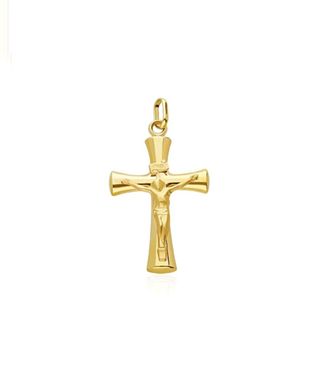 OFERTA COLLAR CRUZ CRISTO EN RELIEVE ORO LEY 9KLT